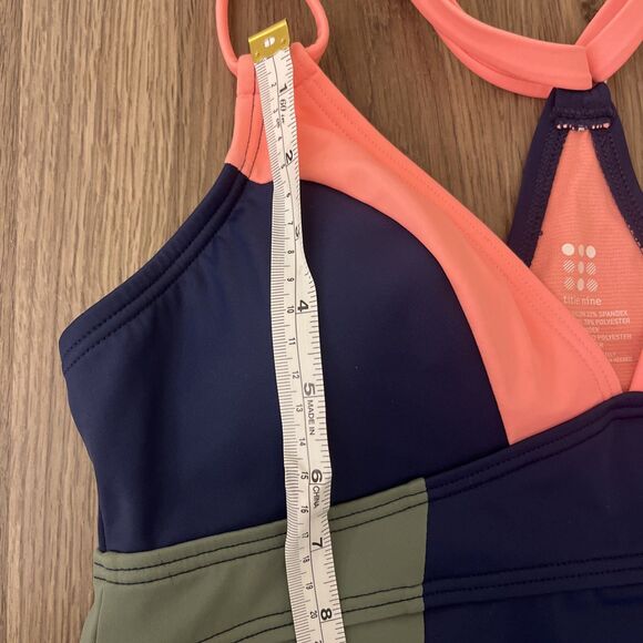 NWT Title Nine Color-block Tankini Top, Racerback, Women Medium, Blue Green Pink - Picture 16 of 16
